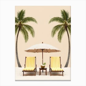 Palm Trees In The Sand Canvas Print