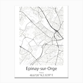 Epinay Sur Orge,France Minimalist Map Canvas Print