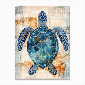 Wallpaper Textured Sea Turtle 4 Canvas Print