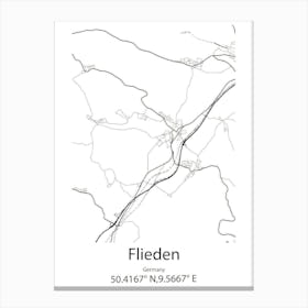 Flieden,Germany Minimalist Map Canvas Print