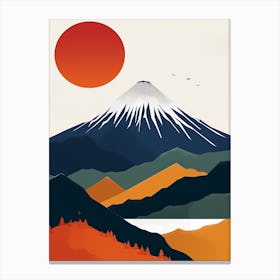 Japandi Cubist Fusion: Mt Fuji Canvas Print