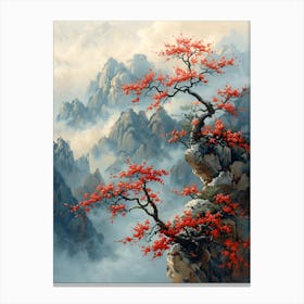 Tree In The Mountains 1 Canvas Print