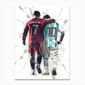 Messi And Ronaldo World Cup Canvas Print