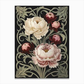 Peonies William Morris Style 11 Canvas Print