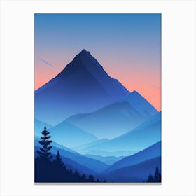 Misty Mountains Vertical Composition In Blue Tone 46 Canvas Print