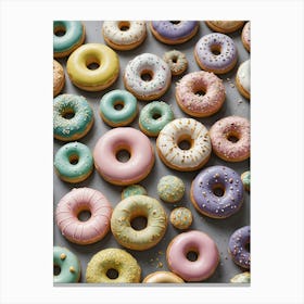 Colourful Pastel Donuts Canvas Print