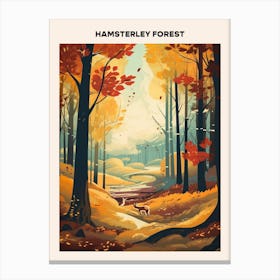 Hamsterley Forest Midcentury Travel Poster Canvas Print