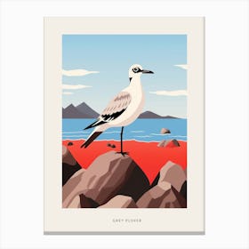 Minimalist Grey Plover 1 Bird Poster Canvas Print