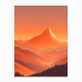 Misty Mountains Vertical Background In Orange Tone 15 Canvas Print