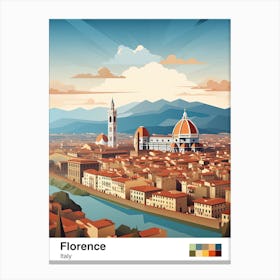 Florence, Italy, Geometric Illustration 1 Poster Canvas Print