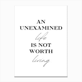 Unexamined Life Is Not Worth Living Canvas Print