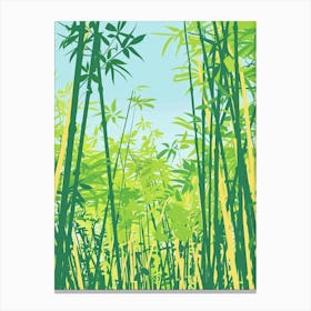 Arashiyama Bamboo Grove Kyoto 2 Colourful Illustration Canvas Print