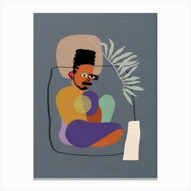 Black Man In A Pot Canvas Print