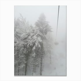 Gondola Lift In The Snow Canvas Print