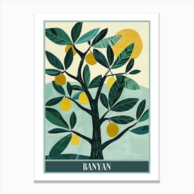 Banyan Tree Flat Illustration 4 Poster Canvas Print