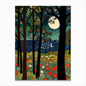 William Morris Night In The Woods 5 Canvas Print