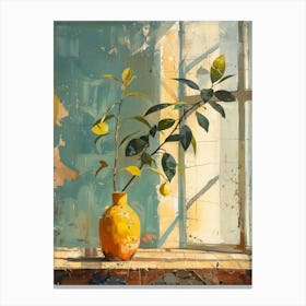 Lemon Tree In A Vase Canvas Print