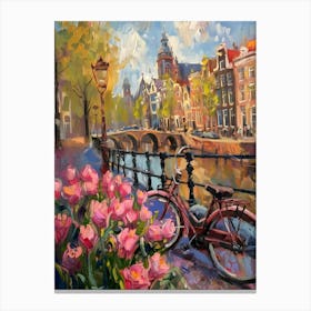 Holland Pink Tulips Canvas Print