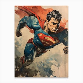 Fantasy Lithograph Of DC Comics Superman 1950s Canvas Print