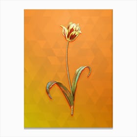 Vintage Didier's Tulip Botanical Art on Tangelo Canvas Print