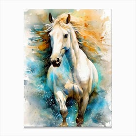 White Horse Painting animal Canvas Print