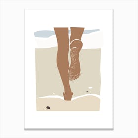 Summer Beach Walk Cutuot Legs Canvas Print