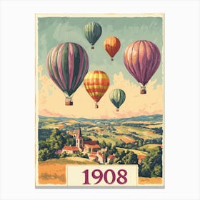 Aihrgdesign A Vintage Travel Poster Of A 1908 Hot Air Balloon D2ad81e6 8a1c 4aba 83d5 E019b5c935c4 3 Canvas Print