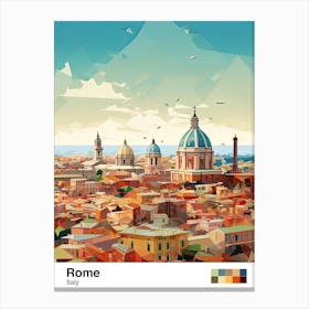 Rome, Italy, Geometric Illustration 3 Poster Canvas Print