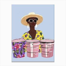 African Woman With Buckets Canvas Print