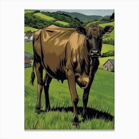 Cow In A Field 1 Canvas Print