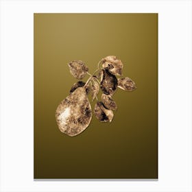 Gold Botanical Pear Branch on Dune Yellow n.1486 Canvas Print