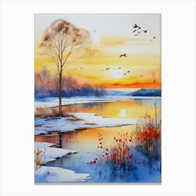 Winter Sunset 6 Canvas Print