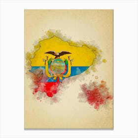 Ecuador Flag Vintage Canvas Print