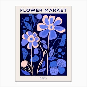 Blue Flower Market Poster Daisy 1 Canvas Print