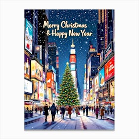 Merry Christmas And Happy New Year 2 Canvas Print