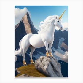 Unicorn In The Mountains Canvas Print