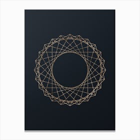 Abstract Geometric Gold Glyph on Dark Teal n.0255 Canvas Print