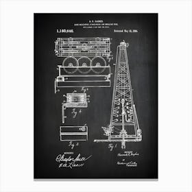 Oil Rig Gifts, Oil Rig Decor, Oil Derrick, Oil Field Gift, Oil Field Decor, Oil Rig Art, Oil Rig Print, Oil Rig Blueprint, Drilling, Co6461 Canvas Print