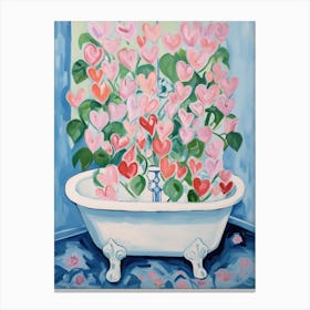 A Bathtube Full Of Bluebell In A Bathroom 3 Canvas Print