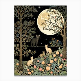 William Morris Cats In The Moonlight 1 Canvas Print