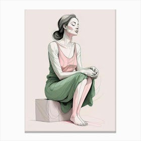 Calm Woman Portrait Art Print (4) Canvas Print