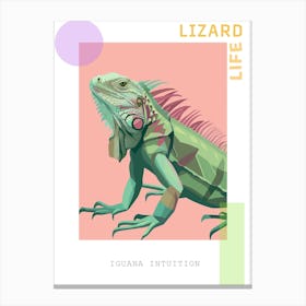 Green Iguana Modern Illustration 5 Poster Canvas Print