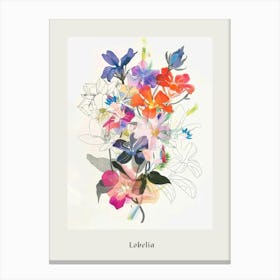 Lobelia 1 Collage Flower Bouquet Poster Canvas Print