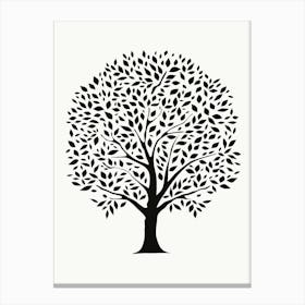 Sycamore Tree Simple Geometric Nature Stencil 2 Canvas Print