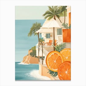 Oranges On The Beach Canvas Print