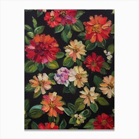 Stock Still Life Oil Painting Flower Canvas Print