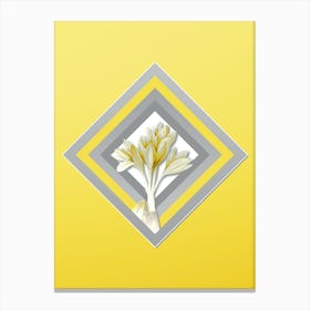 Botanical Autumn Crocus in Gray and Yellow Gradient n.316 Canvas Print