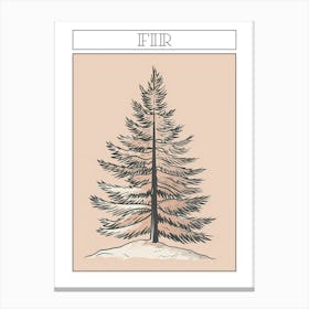 Fir Tree Minimalistic Drawing 4 Poster Canvas Print