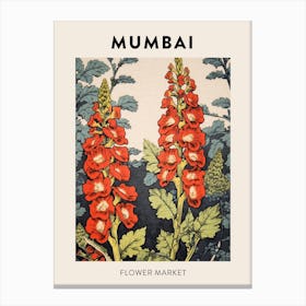 Mumbai India Botanical Flower Market Poster Canvas Print