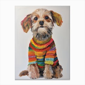 Baby Animal Wearing Sweater Puppy 2 Canvas Print
